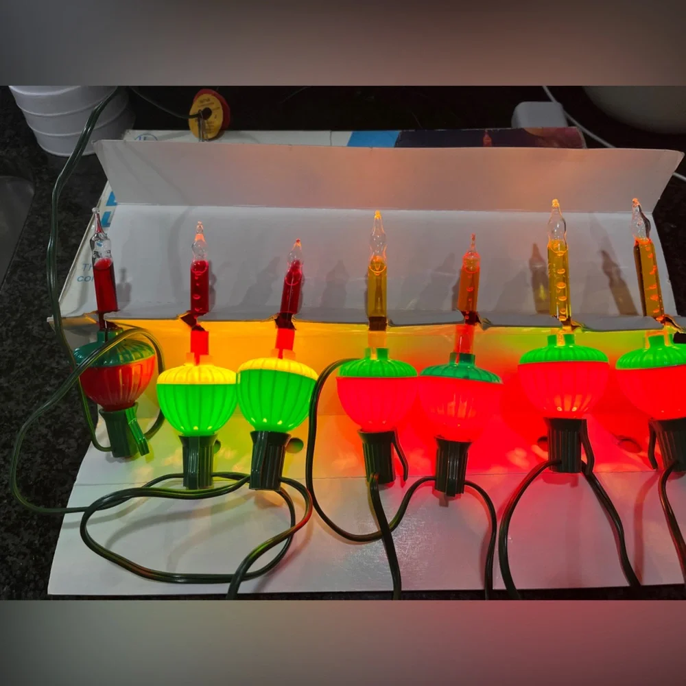 Festive Bubble Light Set - Red, Green, Yellow
